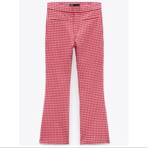 Zara NWOT Red Gingham Pants size medium